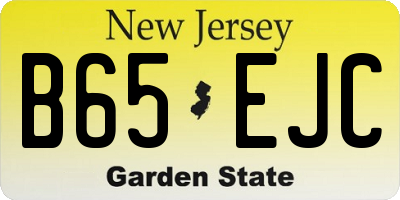 NJ license plate B65EJC