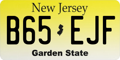 NJ license plate B65EJF