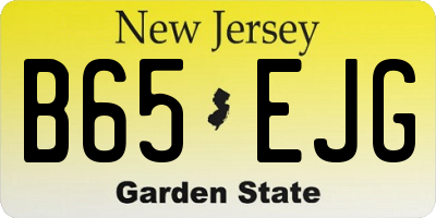 NJ license plate B65EJG