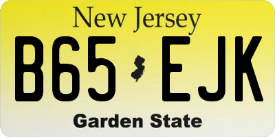 NJ license plate B65EJK