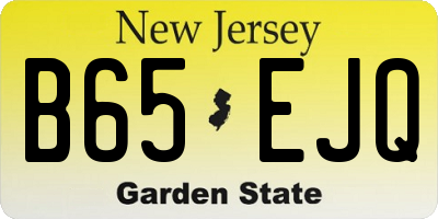 NJ license plate B65EJQ
