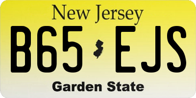 NJ license plate B65EJS
