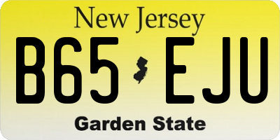 NJ license plate B65EJU
