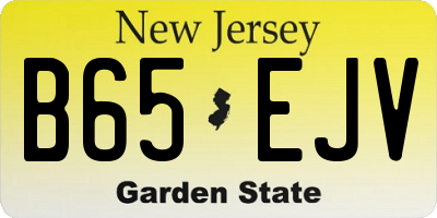 NJ license plate B65EJV