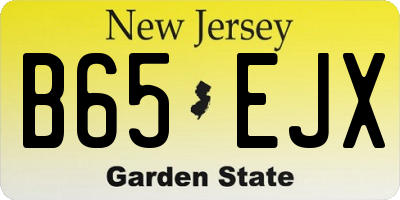 NJ license plate B65EJX