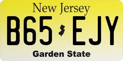 NJ license plate B65EJY