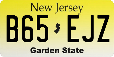 NJ license plate B65EJZ