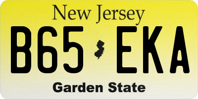 NJ license plate B65EKA