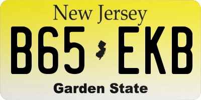 NJ license plate B65EKB
