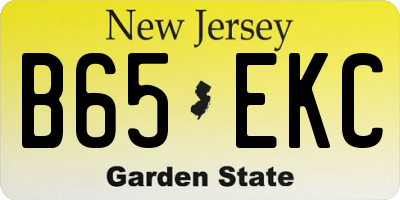 NJ license plate B65EKC