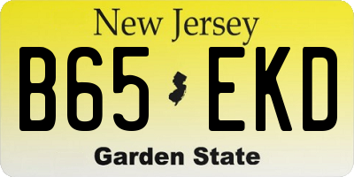 NJ license plate B65EKD