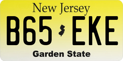 NJ license plate B65EKE