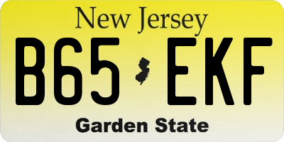 NJ license plate B65EKF