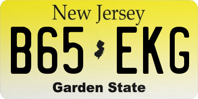 NJ license plate B65EKG
