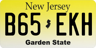 NJ license plate B65EKH