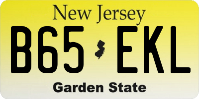 NJ license plate B65EKL