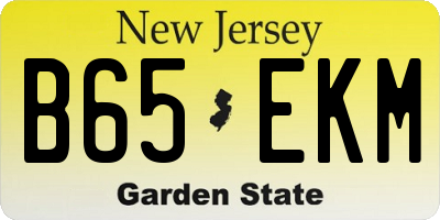 NJ license plate B65EKM