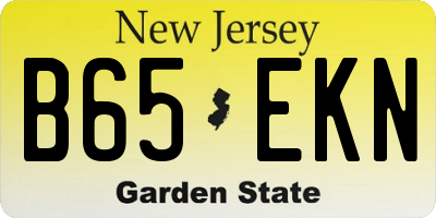 NJ license plate B65EKN