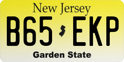 NJ license plate B65EKP