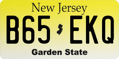 NJ license plate B65EKQ