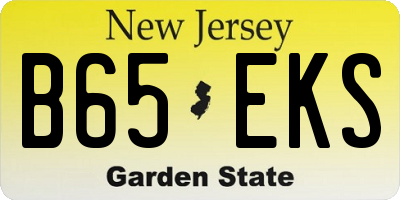 NJ license plate B65EKS
