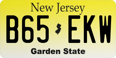NJ license plate B65EKW