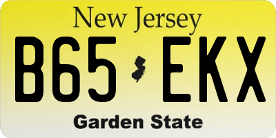 NJ license plate B65EKX