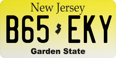 NJ license plate B65EKY