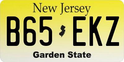 NJ license plate B65EKZ