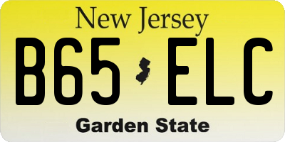 NJ license plate B65ELC