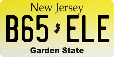 NJ license plate B65ELE