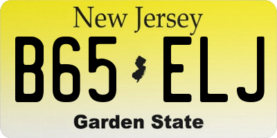NJ license plate B65ELJ