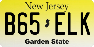 NJ license plate B65ELK