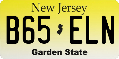 NJ license plate B65ELN