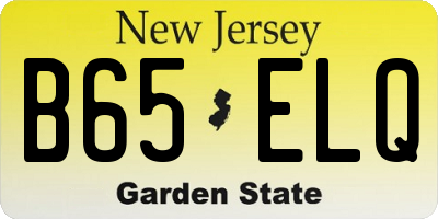 NJ license plate B65ELQ