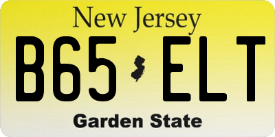 NJ license plate B65ELT