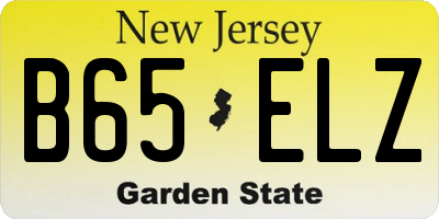 NJ license plate B65ELZ