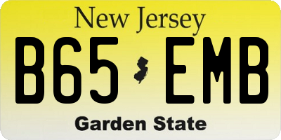 NJ license plate B65EMB