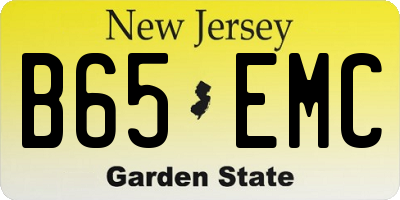 NJ license plate B65EMC