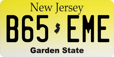 NJ license plate B65EME