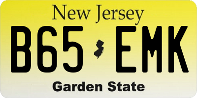NJ license plate B65EMK