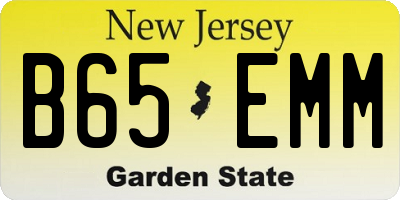 NJ license plate B65EMM