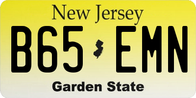 NJ license plate B65EMN
