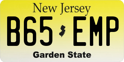 NJ license plate B65EMP