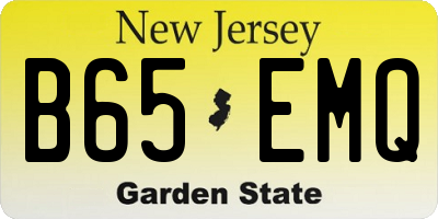 NJ license plate B65EMQ