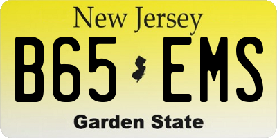 NJ license plate B65EMS