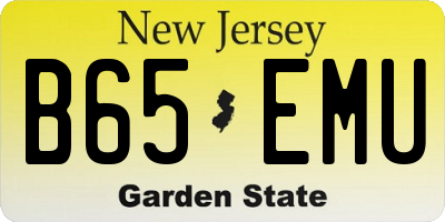 NJ license plate B65EMU
