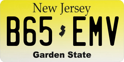 NJ license plate B65EMV