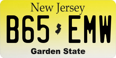 NJ license plate B65EMW