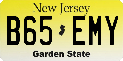NJ license plate B65EMY
